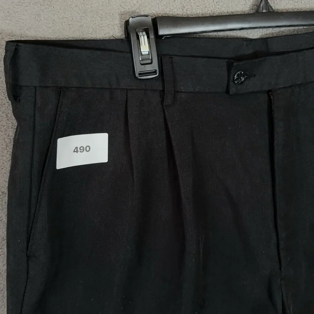 Nike Golf Men Pleated Front Shorts Size 42 Black Vintage Crest Tag Rayon Blend